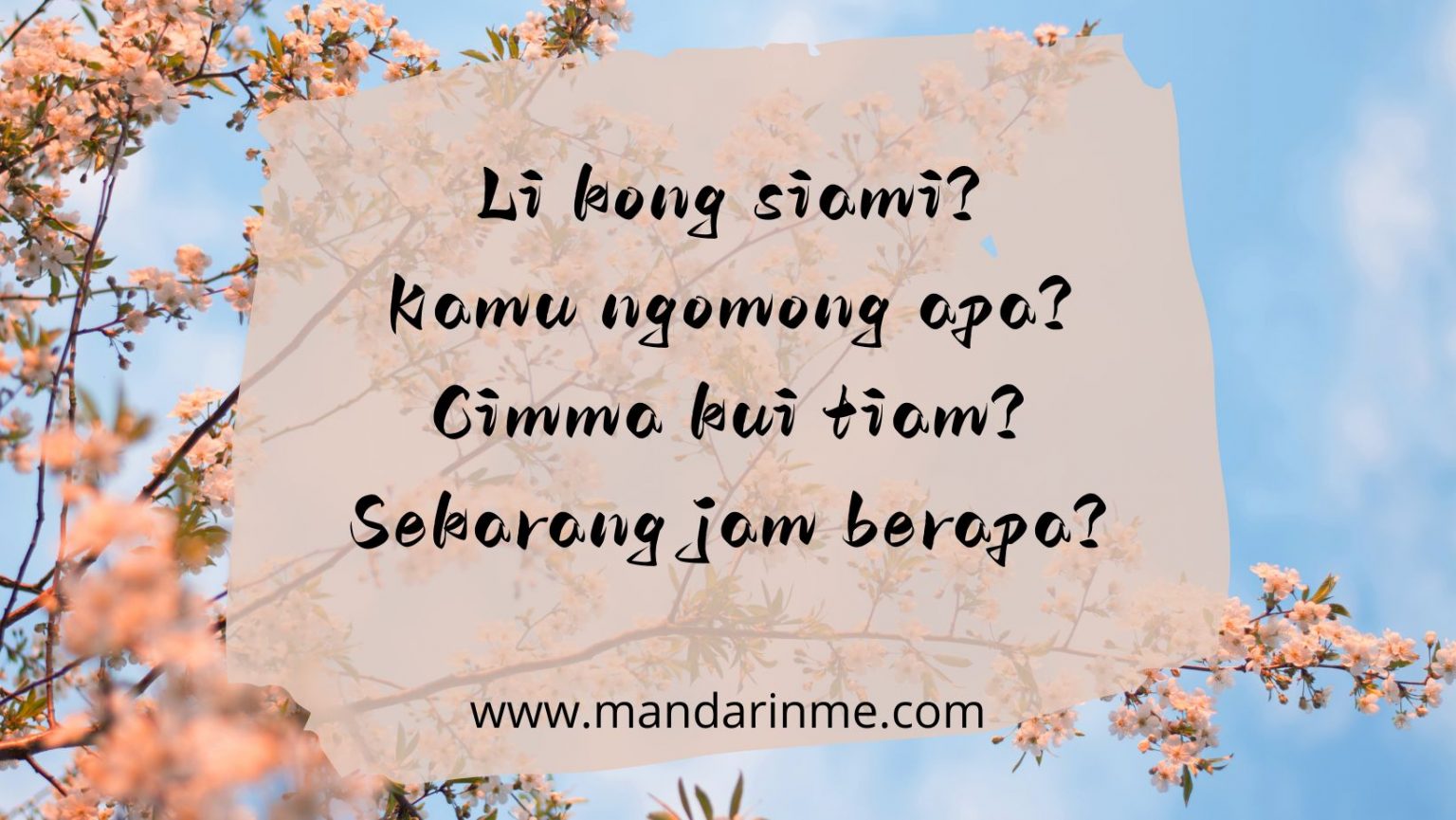 50 Kosakata Bahasa Hokkien Yang Sering Digunakan