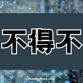 penggunaan 不得不 (budebu) dan contohnya